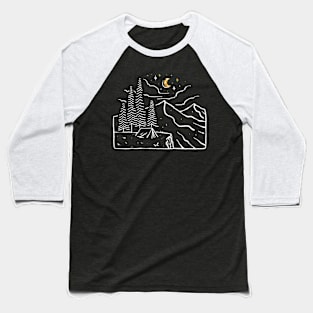 Night Cliffs Baseball T-Shirt